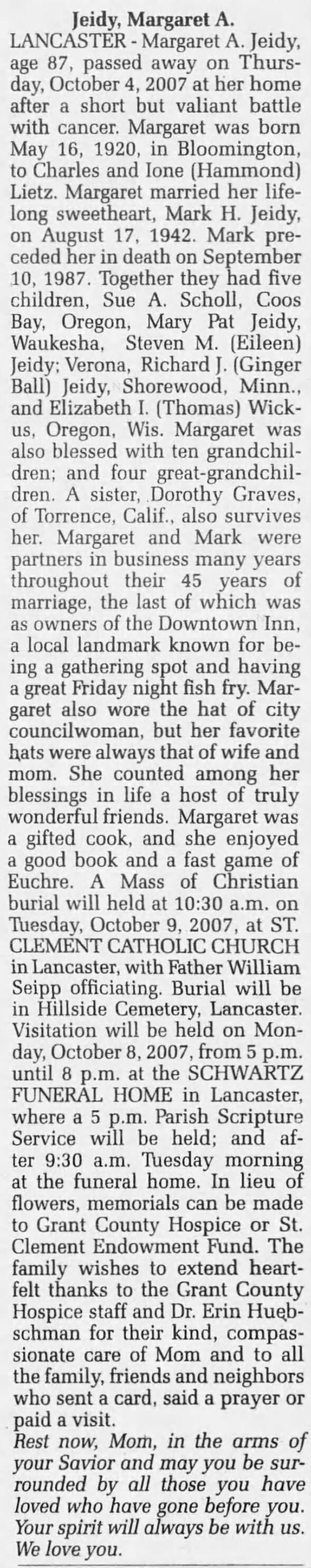 Margaret Adele Lietz Jeidy 1920-2007